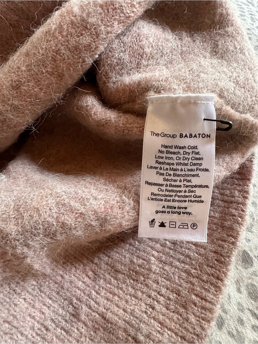 Women’s Babaton Crewneck Alpaca/Wool-Blend Sweater in Dusty Pink - Picture 3 of 4